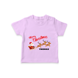 "Christmas Celebration" - Christmas Themed Kids T-Shirt With Customized name - LILAC - 0-5 Months Old (Chest 17")