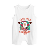 I Wish You a Merry Christmas Santa Party – Personalized   Romper Suit - WHITE - 0 - 5 Months Old (Chest 18")