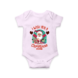 " I Wish You A Merry Christmas " - Christmas Themed Kids Romper With Customized name - LILAC - 0 - 3 Months Old (Chest 16")