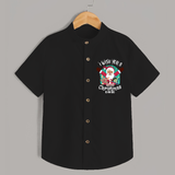 " I Wish You A Merry Christmas " - Christmas Themed Kids Shirt With Customized name - BLACK - 0 - 6 Months Old (Chest 23")