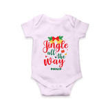 "Jingle All The Way" - Christmas Themed Kids Romper With Customized name - LILAC - 0 - 3 Months Old (Chest 16")