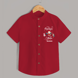 "I Love Christmas And Music " - Christmas Themed Kids Shirt With Customized name - RED - 0 - 6 Months Old (Chest 23")