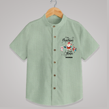 "I Love Christmas And Music " - Christmas Themed Kids Shirt With Customized name - MINT GREEN - 0 - 6 Months Old (Chest 23")