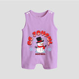 "Be Joyful" - Christmas Themed Romper Suit With Customized name - LILAC - 0 - 5 Months Old (Chest 18")