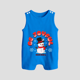 "Be Joyful" - Christmas Themed Button Romper With Customized name - ROYAL BLUE - 0 - 5 Months Old (Chest 18")