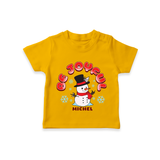 "Be Joyful" - Christmas Themed Kids T-Shirt With Customized name - CHROME YELLOW - 0-5 Months Old (Chest 17")