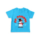 "Be Joyful" - Christmas Themed Kids T-Shirt With Customized name - SKY BLUE - 0-5 Months Old (Chest 17")