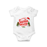 "Little Santa Helper" - Christmas Themed Kids Romper With Customized name - WHITE - 0 - 3 Months Old (Chest 16")