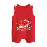 Little Santa Helper |Custom   Romper Suit - RED - 0 - 5 Months Old (Chest 18")