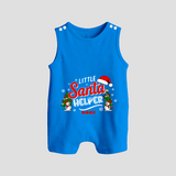 "Little Santa Helper" - Christmas Themed Romper Suit With Customized name - ROYAL BLUE - 0 - 5 Months Old (Chest 18")