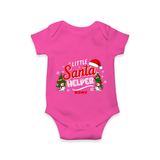 "Little Santa Helper" - Christmas Themed Kids Romper With Customized name - HOT PINK - 0 - 3 Months Old (Chest 16")