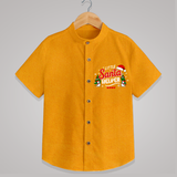 "Little Santa Helper" - Christmas Themed Kids Shirt With Customized name - CHROME YELLOW - 0 - 6 Months Old (Chest 23")