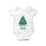 "Its Christmas Time" - Christmas Themed Kids Romper With Customized name - WHITE - 0 - 3 Months Old (Chest 16")