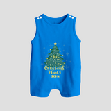 "Its Christmas Time" - Christmas Themed Romper Suit With Customized name - ROYAL BLUE - 0 - 5 Months Old (Chest 18")