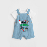 "ItÕs The Most Wonderful Time Of The Year " - Christmas Themed Kids Dungaree Set With Customized name - SKY BLUE - 0 - 5 Months Old (Chest 18")