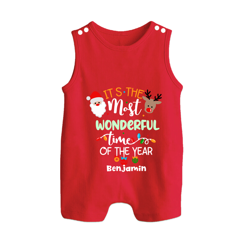 It’s the Most Wonderful Time of the Year |Custom   Romper Suit - RED - 0 - 5 Months Old (Chest 18")