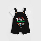 "ItÕs The Most Wonderful Time Of The Year " - Christmas Themed Kids Dungaree Set With Customized name - BLACK - 0 - 5 Months Old (Chest 18")