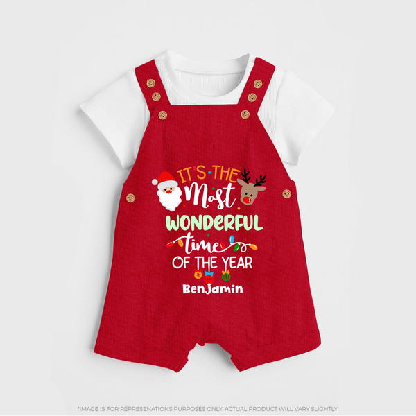 It’s the Most Wonderful Time of the Year |Custom   Dungaree - RED - 0 - 5 Months Old (Chest 18")