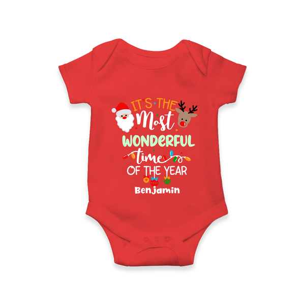 It’s the Most Wonderful Time of the Year |Custom Baby Romper - RED - New Born (Chest 14")