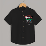 "ItÕs The Most Wonderful Time Of The Year " - Christmas Themed Kids Shirt With Customized name - BLACK - 0 - 6 Months Old (Chest 23")