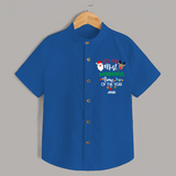 "ItÕs The Most Wonderful Time Of The Year " - Christmas Themed Kids Shirt With Customized name - COBALT BLUE - 0 - 6 Months Old (Chest 23")