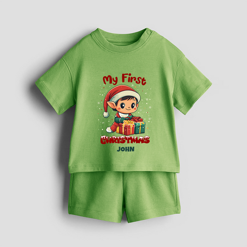 Customized My First Christmas Imprinted Co-ord Set With Name For Kids