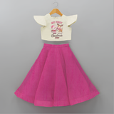 My 1st Christmas - Cute Imprinted Crop Top And Skirt With Name For Kids - FUSCHIA - 6 - 9 Months Old (Chest 20" , Frock Waist 20")