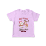 My 1st Christmas - Cute Imprinted T-Shirt With Name For Babies - LILAC - 0-5 Months Old (Chest 17")