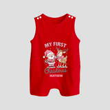 My 1st Christmas - Cute Imprinted Romper Suit With Name For Babies - RED - 0 - 5 Months Old (Chest 18")