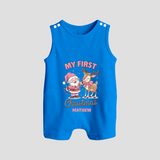 My 1st Christmas - Cute Imprinted Romper Suit With Name For Babies - ROYAL BLUE - 0 - 5 Months Old (Chest 18")