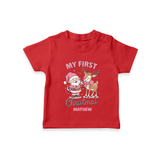 My 1st Christmas - Cute Imprinted T-Shirt With Name For Babies - RED - 0-5 Months Old (Chest 17")