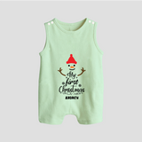 My 1st Christmas - Cute Imprinted Christmas Romper Suit With Name For Babies - MINT GREEN - 0 - 5 Months Old (Chest 18")