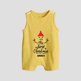 My 1st Christmas - Cute Imprinted Christmas Romper Suit With Name For Babies - PASTEL YELLOW - 0 - 5 Months Old (Chest 18")