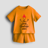 My 1st Christmas - Cute Imprinted Christmas Co-ord Set With Name For Kids - TANGERINE - 0-5 months old  (Chest 18")