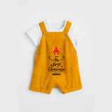 My 1st Christmas - Cute Imprinted Christmas Dungaree Set With Name For Babies - CHROME YELLOW - 0 - 5 Months Old (Chest 18")