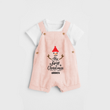 My 1st Christmas - Cute Imprinted Christmas Dungaree Set With Name For Babies - PEACH - 0 - 5 Months Old (Chest 18")