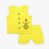 My 1st Christmas - Cute Imprinted Christmas Jabla Set With Name For Babies - YELLOW - 0 - 3 Months Old (Chest 9.8")