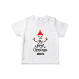 My 1st Christmas - Cute Imprinted Christmas T-Shirt With Name For Babies - WHITE - 0-5 Months Old (Chest 17")