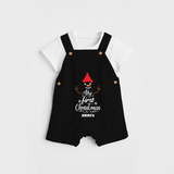 My 1st Christmas - Cute Imprinted Christmas Dungaree Set With Name For Babies - BLACK - 0 - 5 Months Old (Chest 18")