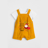 My First Christmas With Mom And Dad - Customized Dungaree Set With Name For Babies - CHROME YELLOW - 0 - 5 Months Old (Chest 18")