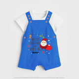 My First Christmas With Mom And Dad - Customized Dungaree Set With Name For Babies - COBALT BLUE - 0 - 5 Months Old (Chest 18")