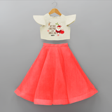 My First Christmas With Mom And Dad - Customized Crop Top And Skirt With Name For Kids - RED - 6 - 9 Months Old (Chest 20" , Frock Waist 20")