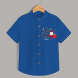 My First Christmas With Mom And Dad - Customized Shirt With Name For Kids - COBALT BLUE - 0 - 6 Months Old (Chest 23")