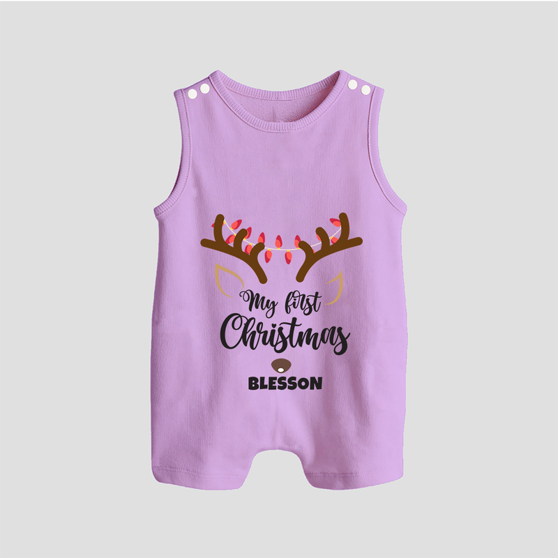 Make This Christmas Special With Our "My First Christmas" themed Customized Romper Suit With Name For Babies - LILAC - 0 - 5 Months Old (Chest 18")