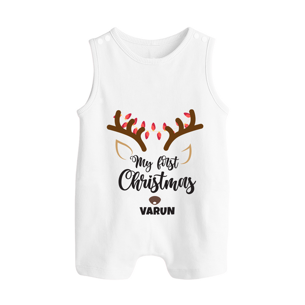 My 1st Christmas |Custom Romper Suit - WHITE - 0 - 5 Months Old (Chest 18")