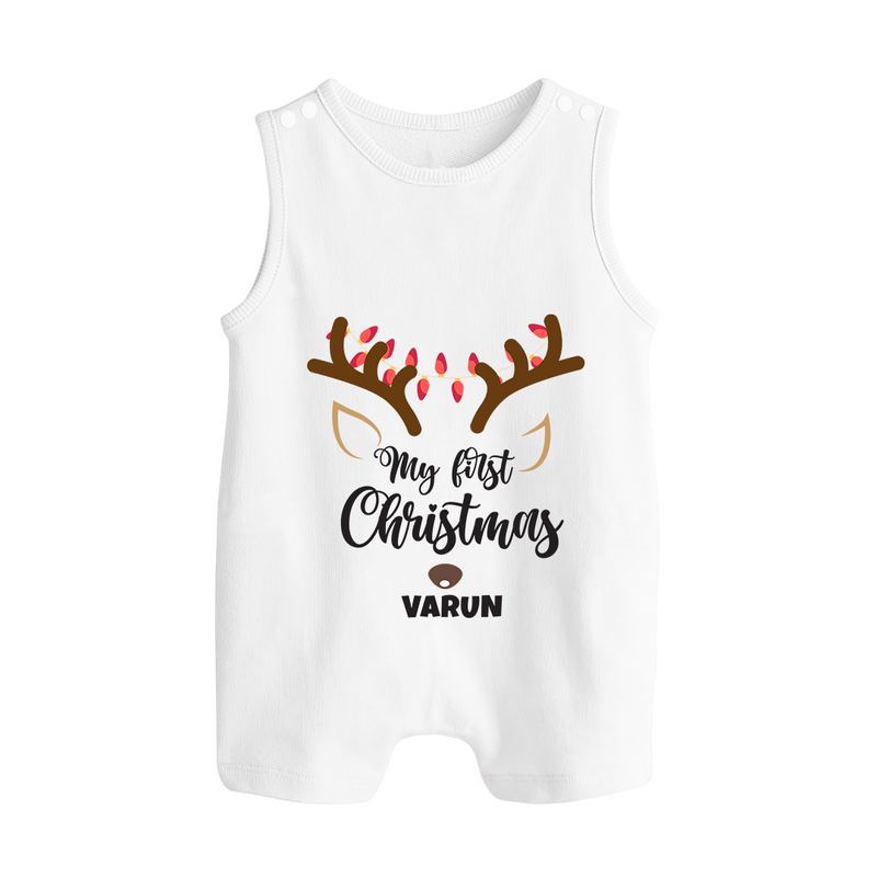 My 1st Christmas |Custom Romper Suit - WHITE - 0 - 5 Months Old (Chest 18")