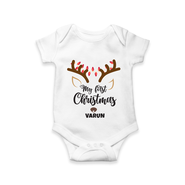 My 1st Christmas |Custom Romper - WHITE - New Born (Chest 14")