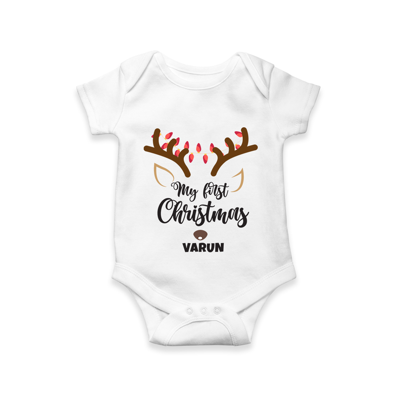 My 1st Christmas |Custom Romper - WHITE - New Born (Chest 14")