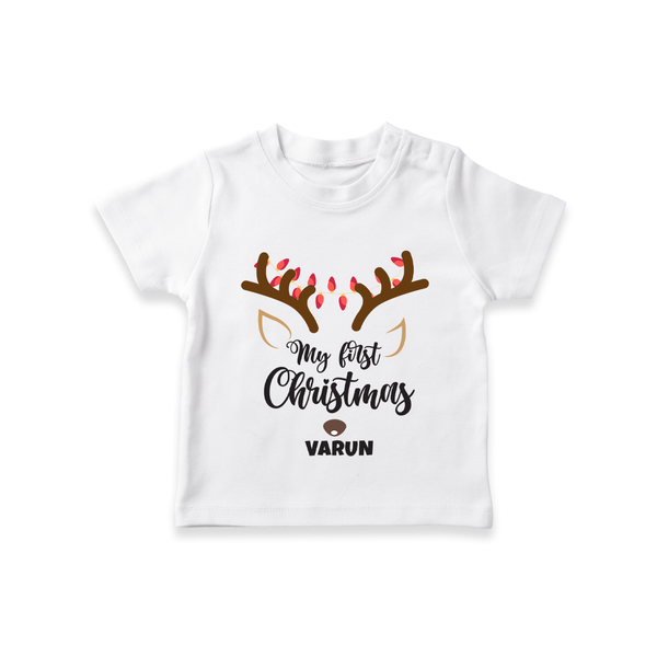 My 1st Christmas |Custom T-Shirt - WHITE - 0-5 Months Old (Chest 17")