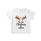 Make This Christmas Special With Our "My First Christmas" themed Customized T-Shirt With Name For Babies - WHITE - 0-5 Months Old (Chest 17")